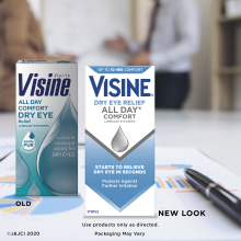 VISINE® Dry Eye Relief All Day Comfort Eye Drops old and new package