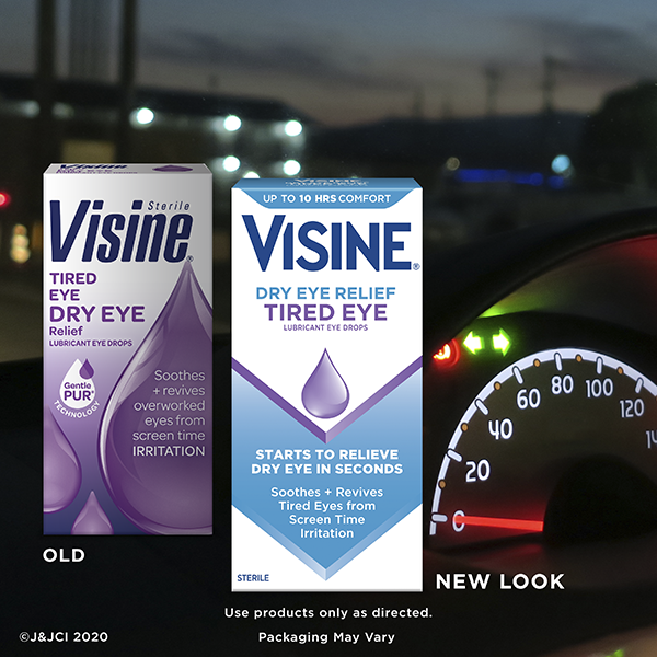 VISINE® Dry Tired Eye Lubricating Eye Drops old and new package