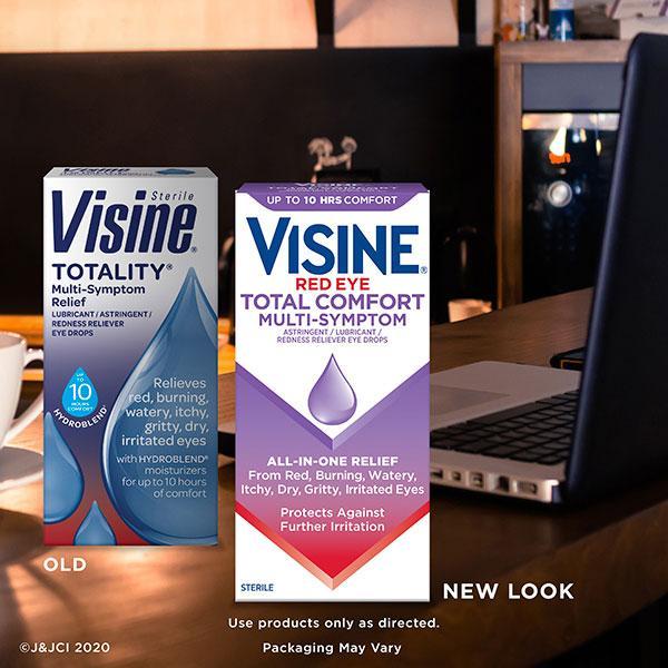 VISINE® Red Eye Total Comfort Multi-Symptom Eye Drops old and new package