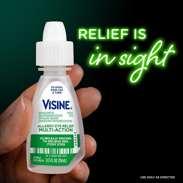 Relief is in sight with Visine Allergy Relief eye drops