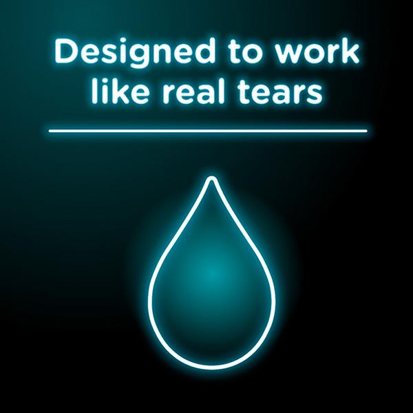 Visine Dry Eye Relief Eye Drops is designed to work like real tears